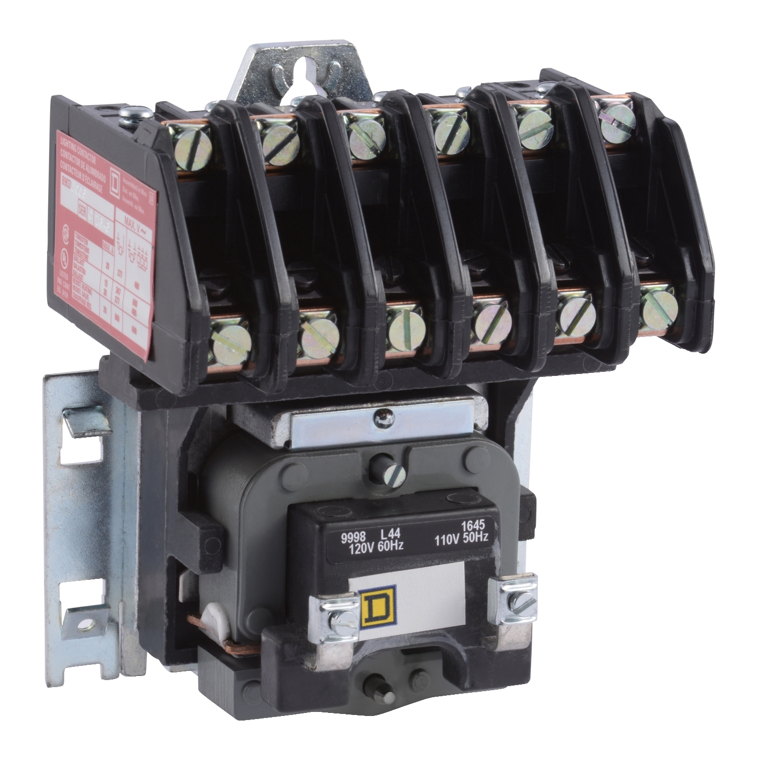 Product image for Square D 8903LO06V04 277 VAC 30 Amp 6-Pole 6NC Open Type Electrically Held Lighting Contactor