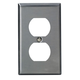 Leviton 84003-40 1 Gang Stainless Steel Duplex Receptacle Plate