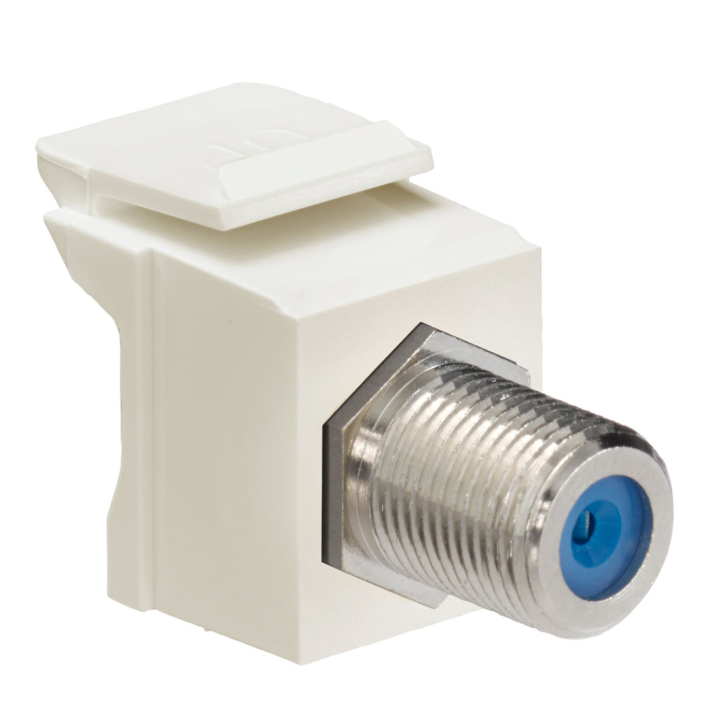 Product image for Leviton 41084-FTF 75 Ohm Nickel Plated Light Almond Plastic Female-to-Female Screw-On Feed-Through F-Connector