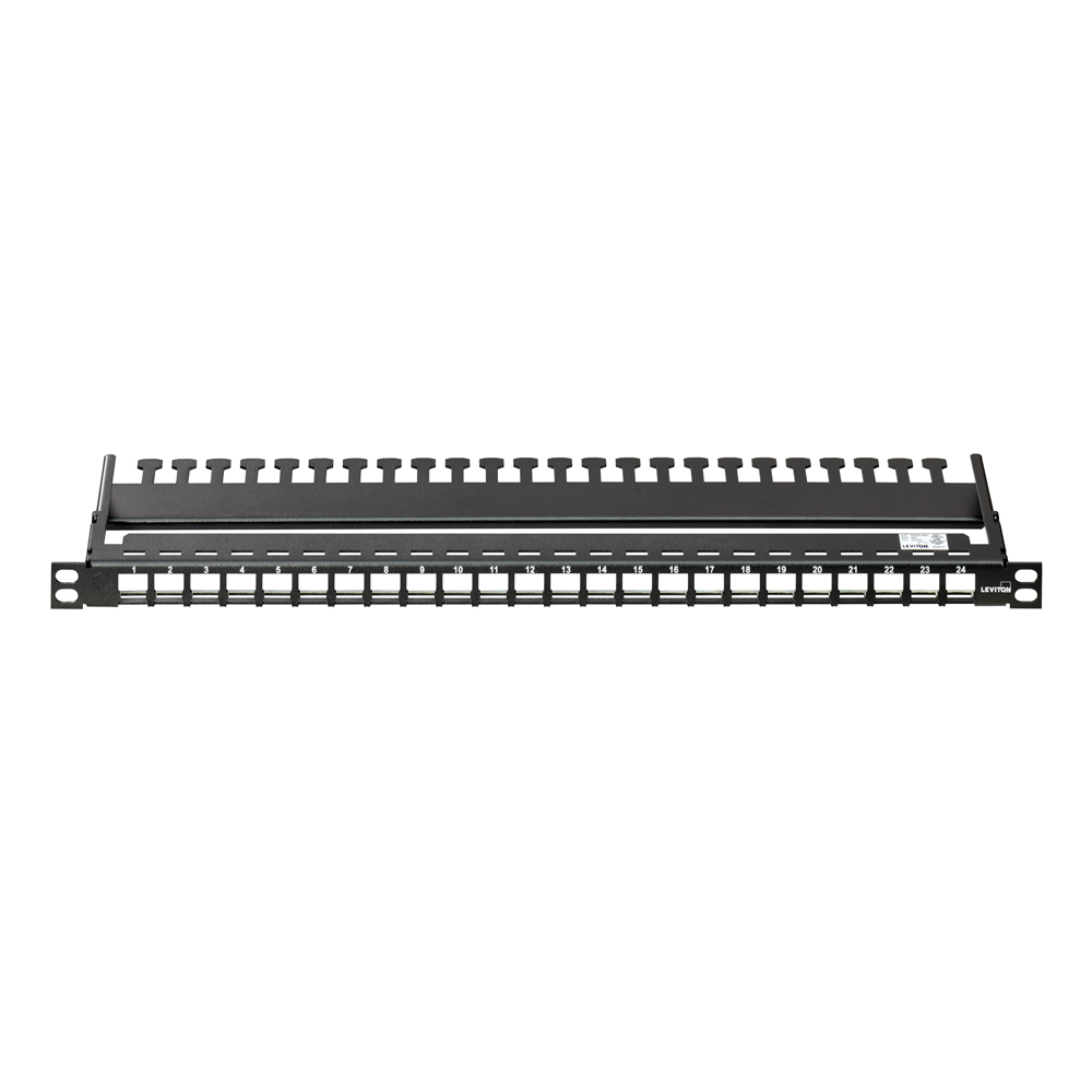 Leviton 4S255-4BH 24-Port Half RU Flat Universal QP Panel