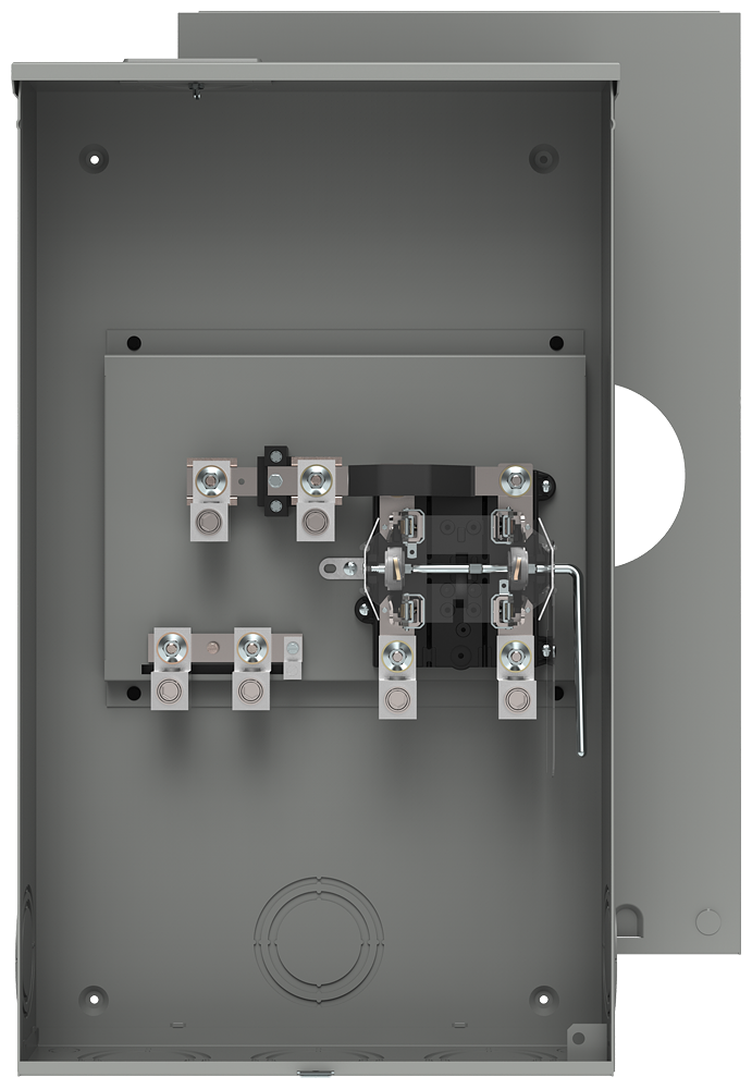 Product image for Siemens 48704-82GP 600 VAC 320 Amp 1-Phase 3-Wire 4-Jaw 1-Position Lever Bypass Ringless Meter Mounting Equipment