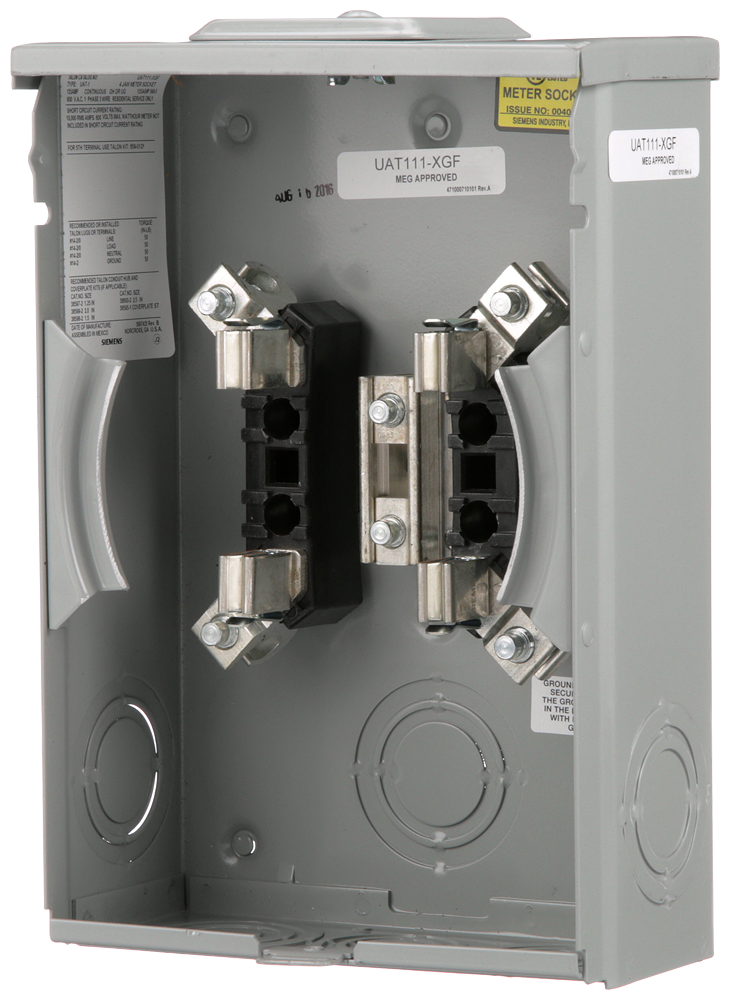 Product image for Siemens UAT111-XGF Talon 135 Amp 4-Jaw 1-Position Ringless No Bypass Meter Socket