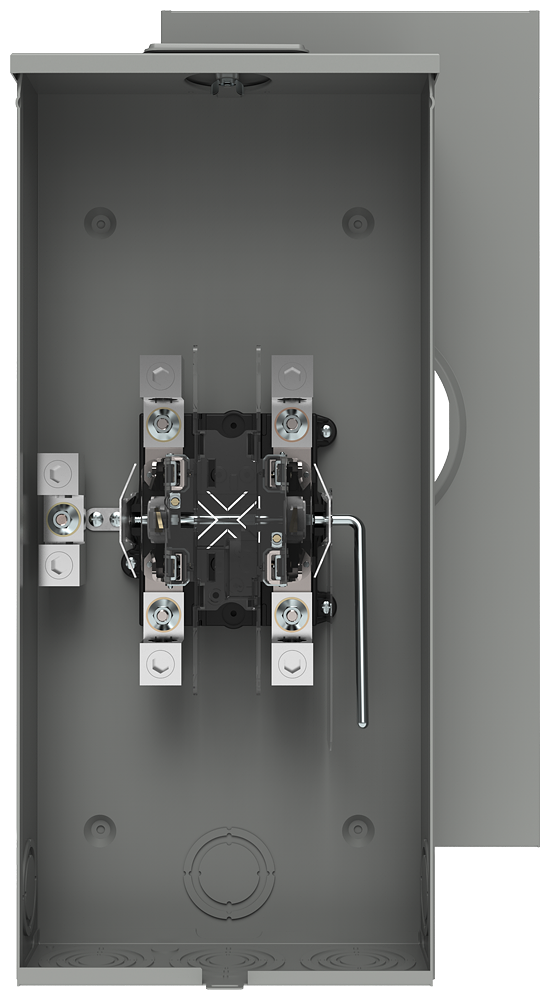 Product image for Siemens 47604-82 600 VAC 320 Amp 1-Phase 3-Wire 4-Jaw 1-Position Lever Bypass Ringless Meter Mounting Equipment