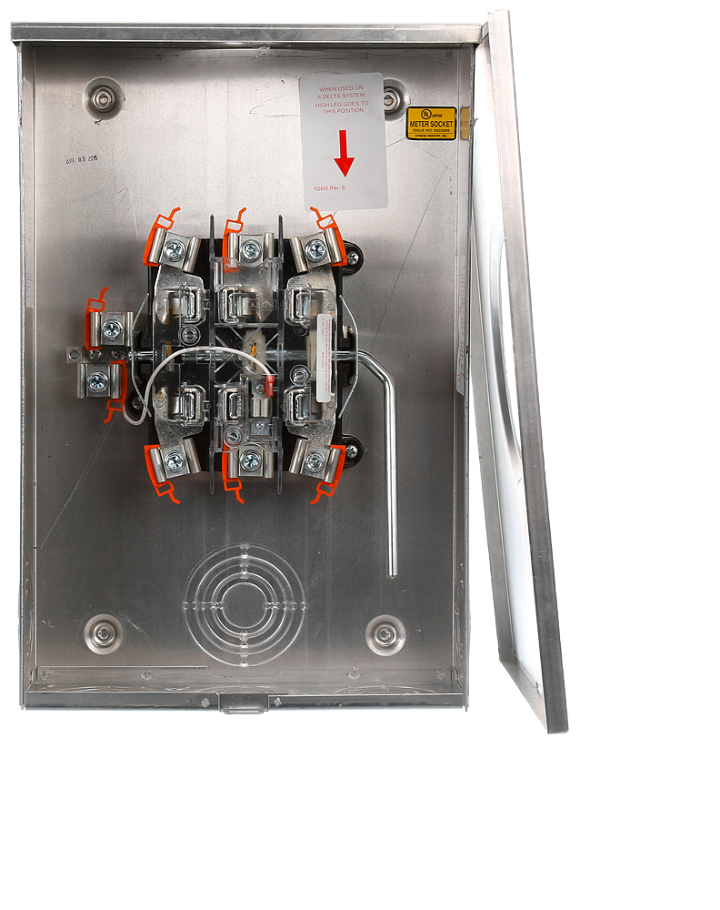 Product image for Siemens 41407-015F 600 VAC 200 Amp 3-Phase 4-Wire 7-Jaw Lever Bypass Ringless Meter Mounting Equipment