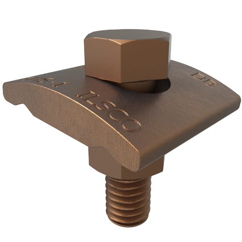 Product image for Ilsco GHS-1 Permaground Copper Ground Clamp to Surface, Conductor Range 4-8 Sol, 2 Conductors, 1 Bolt, Single plate, UL
