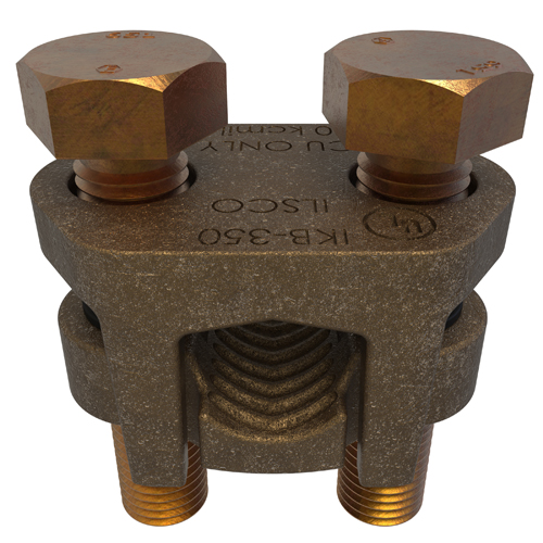 Product image for ILSCO IKB-350 1.12 x 2.48 Inch Copper Alloy Mechanical Cable Bolt Connector