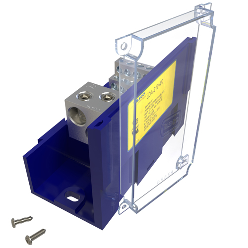 Product image for Ilsco LDA-212-4/0 Snapbloc Power Distribution Block, Modular Design, Dual Rated, Line Conductor Range 4/0-6, Load Range 4-14, 2 Ports Per Pole Line Side, 12 Ports Per Pole Load Side, Adder Block, UL, CSA, Includes Cover