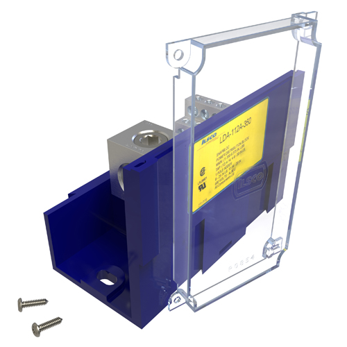 Product image for Ilsco LDA-112A-350 Snapbloc Power Distribution Block, Modular Design, Dual Rated, Line Conductor Range 350-6, Load Range 4-14, 1 Port Per Pole Line Side, 12 Ports Per Pole Load Side (3x4), Adder Block, UL, CSA, Includes Cover