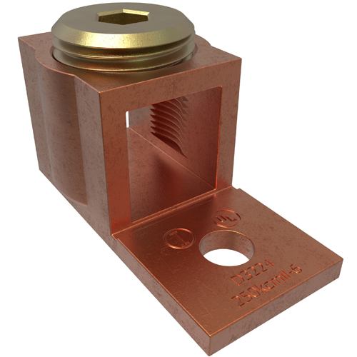 Product image for ILSCO LY-250-S 1/4 Inch Stud Copper 1-Conductor 1-Hole Mechanical Lug