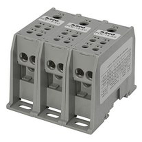 Product image for Ilsco PDE-14-3/0-CU Power Distribution Block, High SCCR, Line Conductor Range 3/0-14, Load Range 2-14, 1 Port Per Pole Line Side, 4 Ports Per Pole Load Side, 1 Pole, UL, CSA, Din Rail Mountable