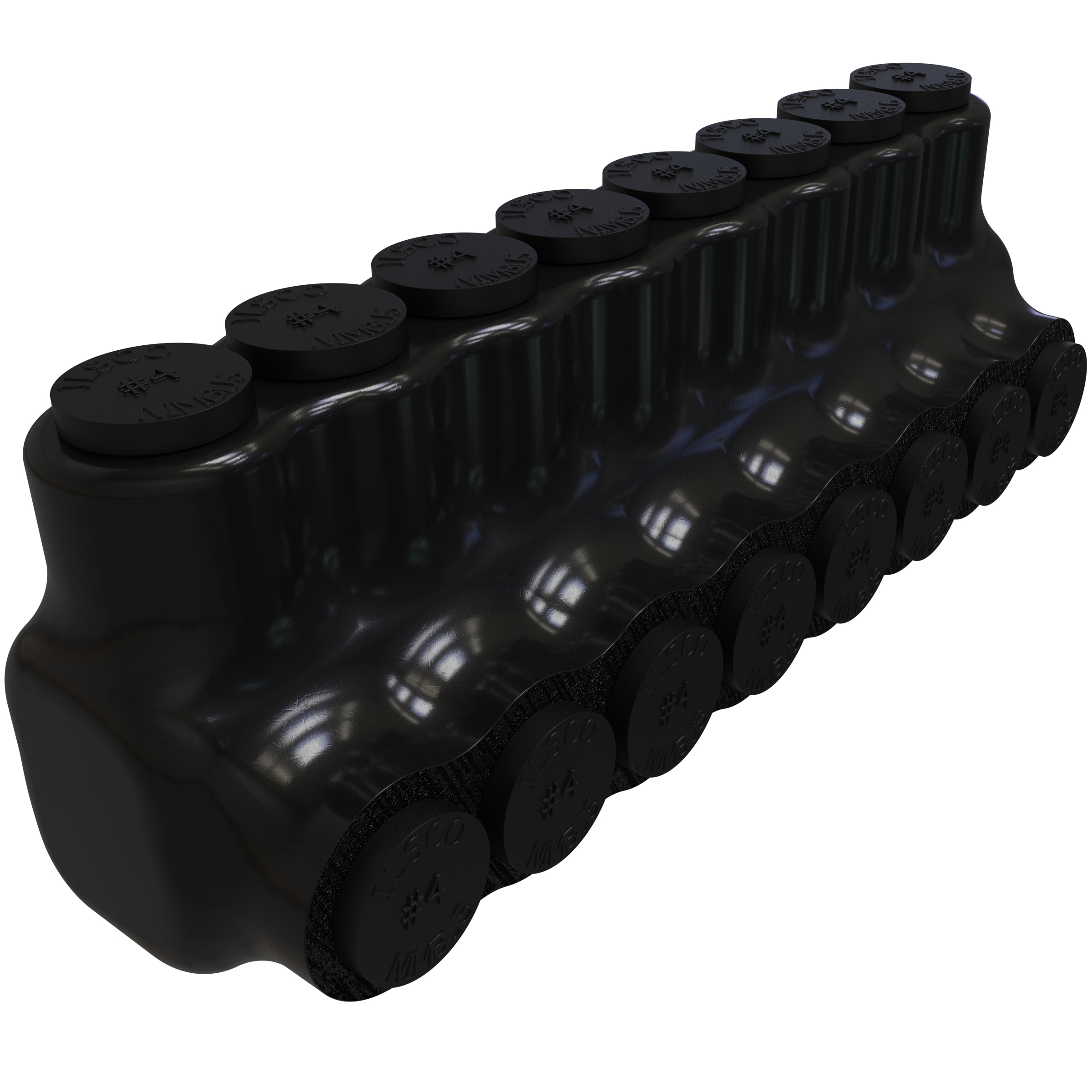 Product image for Ilsco PBTS-8-4 Nimbus Insulated Aluminum Multi-Tap Connector, Conductor Range 4-14, 8 Ports, Single Sided Entry, Tin Plated, UL, CSA
