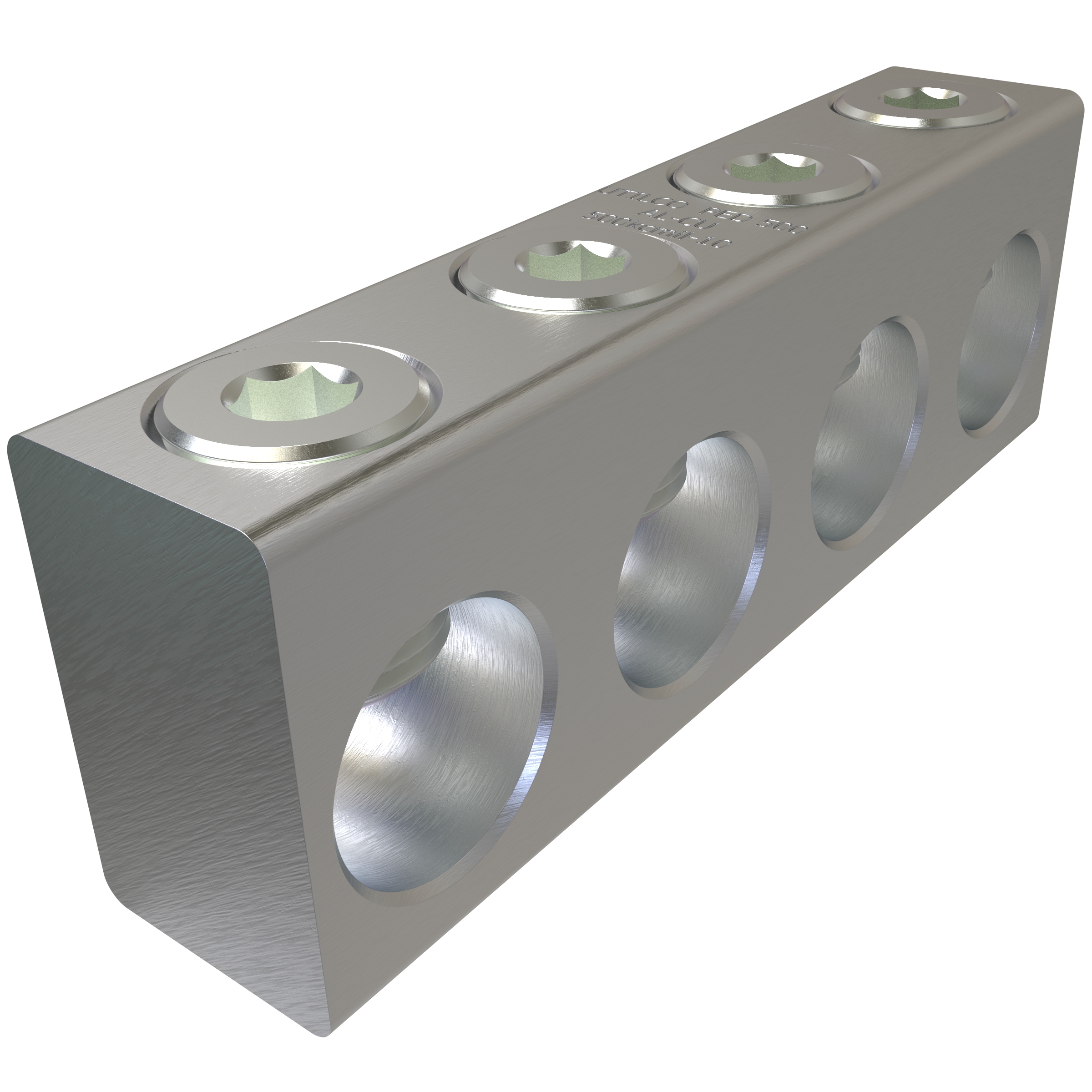 Product image for Ilsco PED-4-500-X Aluminum Multi-Tap Connector, Dual Rated, Conductor Range 500-10, 4 Ports
