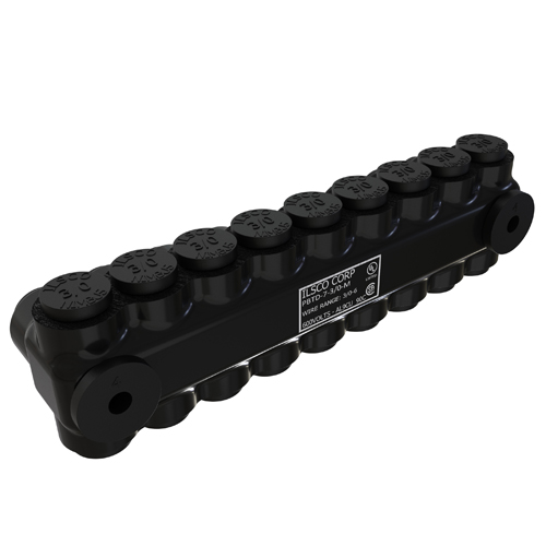 Product image for ILSCO PBTD-7-3/0-M INSUL AL MECH (7) 3/0-6 MTG TUL CSA