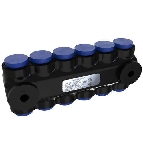 Product image for ILSCO PBTD-4-3/0-M-F INS(4) 3/0-6,2/0-6FX,1-6M T UL CSA DBL