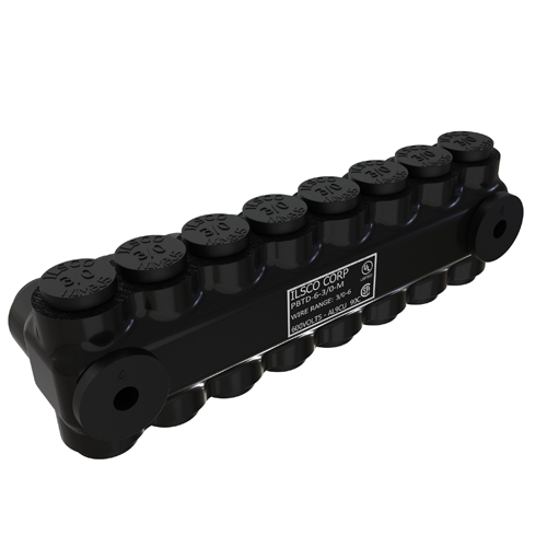 Product image for ILSCO PBTD-6-3/0-M INSUL AL MECH (6) 3/0-6 MTG TUL CSA
