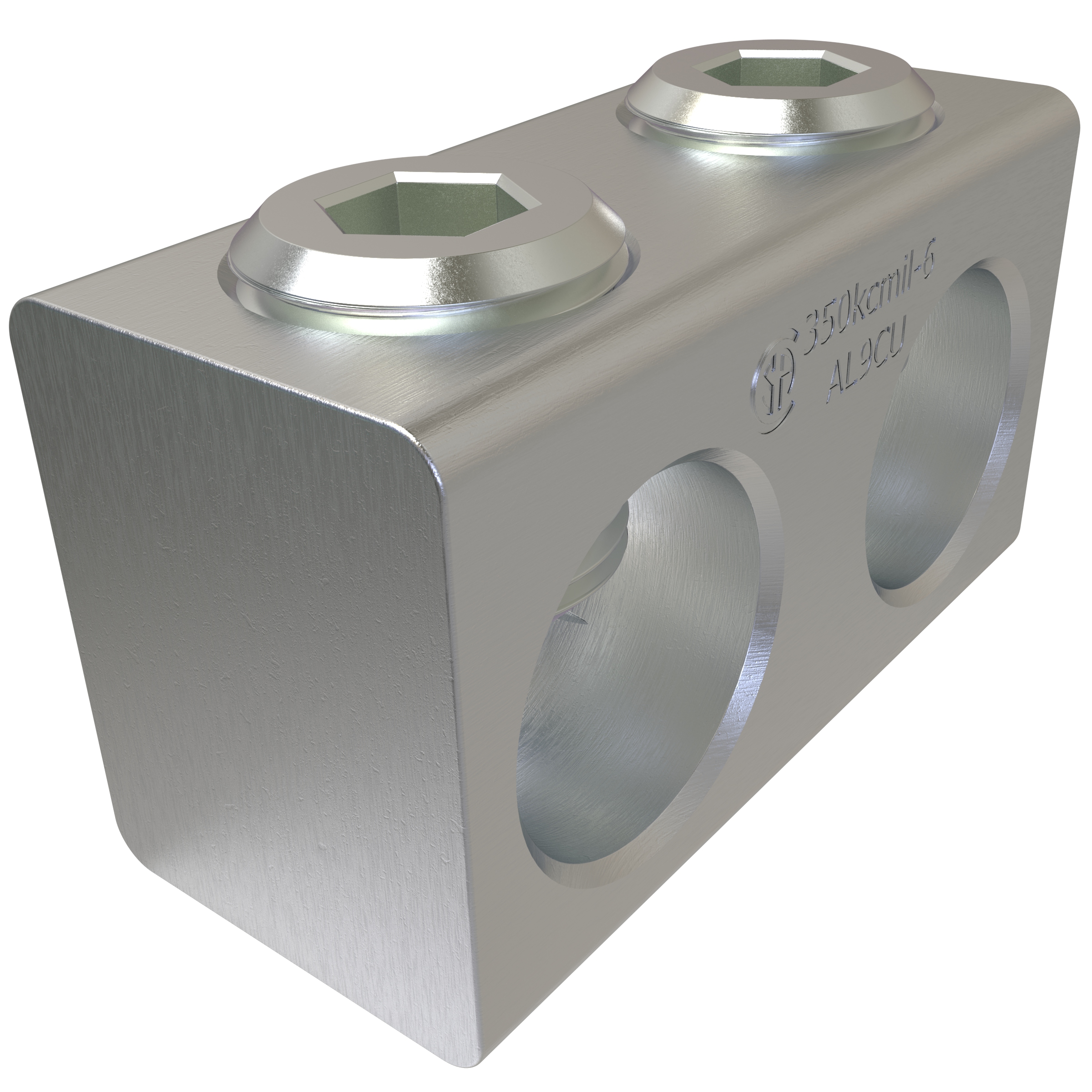 Product image for Ilsco PED-2-350-Z Aluminum Multi-Tap Connector, Dual Rated, Conductor Range 350-6, 2 Ports, UL