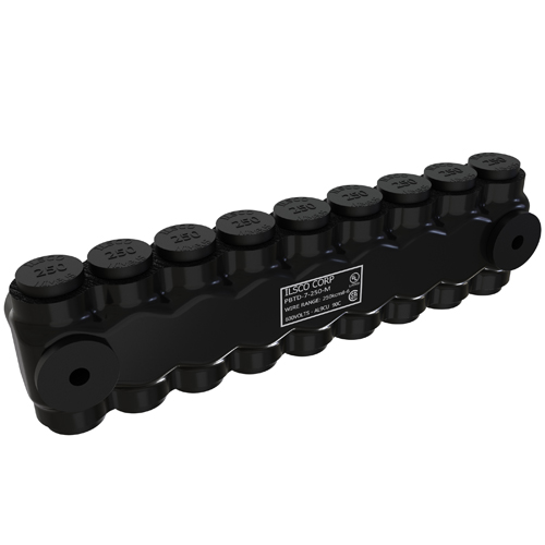 Product image for ILSCO PBTD-7-250-M INSUL AL MECH (7) 250-6 MTG TUL CSA