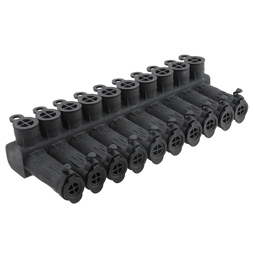 Product image for Ilsco PED10-350SS-DB SafetySub Insulated Multi-Tap Connector, Dual Rated, Direct Burial, Conductor Range 350-12, 10 Ports, UL, CSA