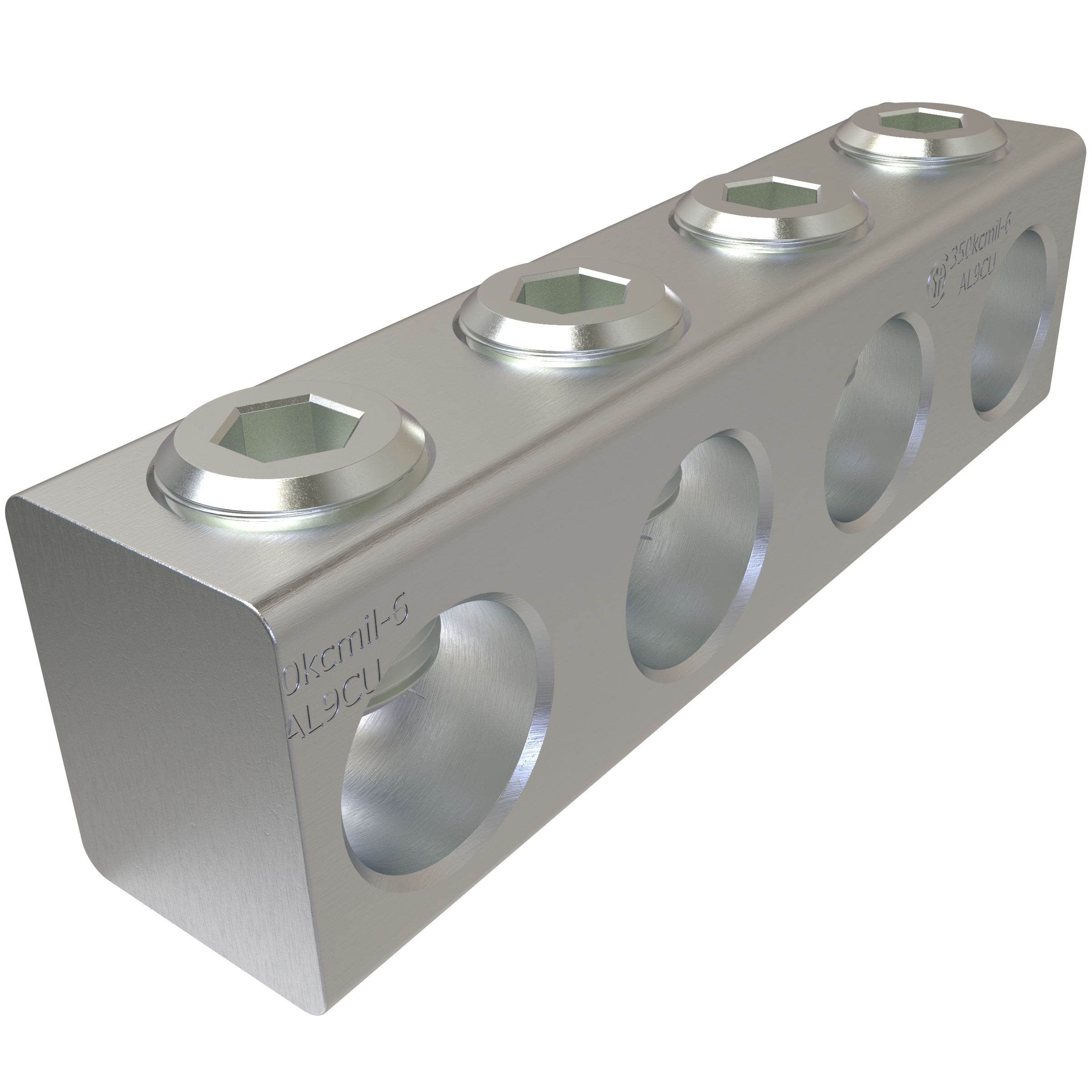 Product image for ILSCO PED-4-350-Z 4.53 x 1 x 1.25 Inch Aluminum Alloy Pedestal Bar Multi-Tap Connector