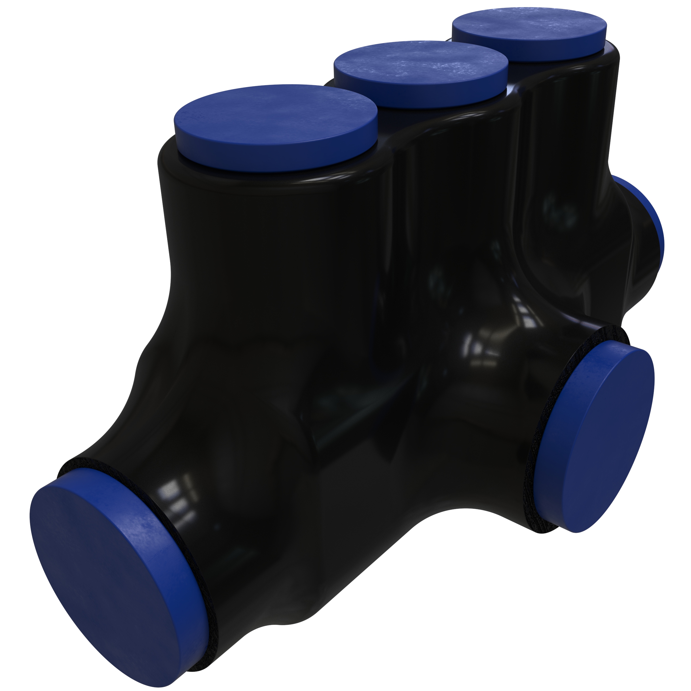Product image for Ilsco PBTT-3-500-F Nimbus4Flex Shapes Insulated Aluminum Multi-Tap Connector, Conductor Range 600-4, Flex 350-4 H,I,K 4/0-4 M 373.7-4 DLO, 3 Ports, T shaped, Tin Plated, UL, CSA