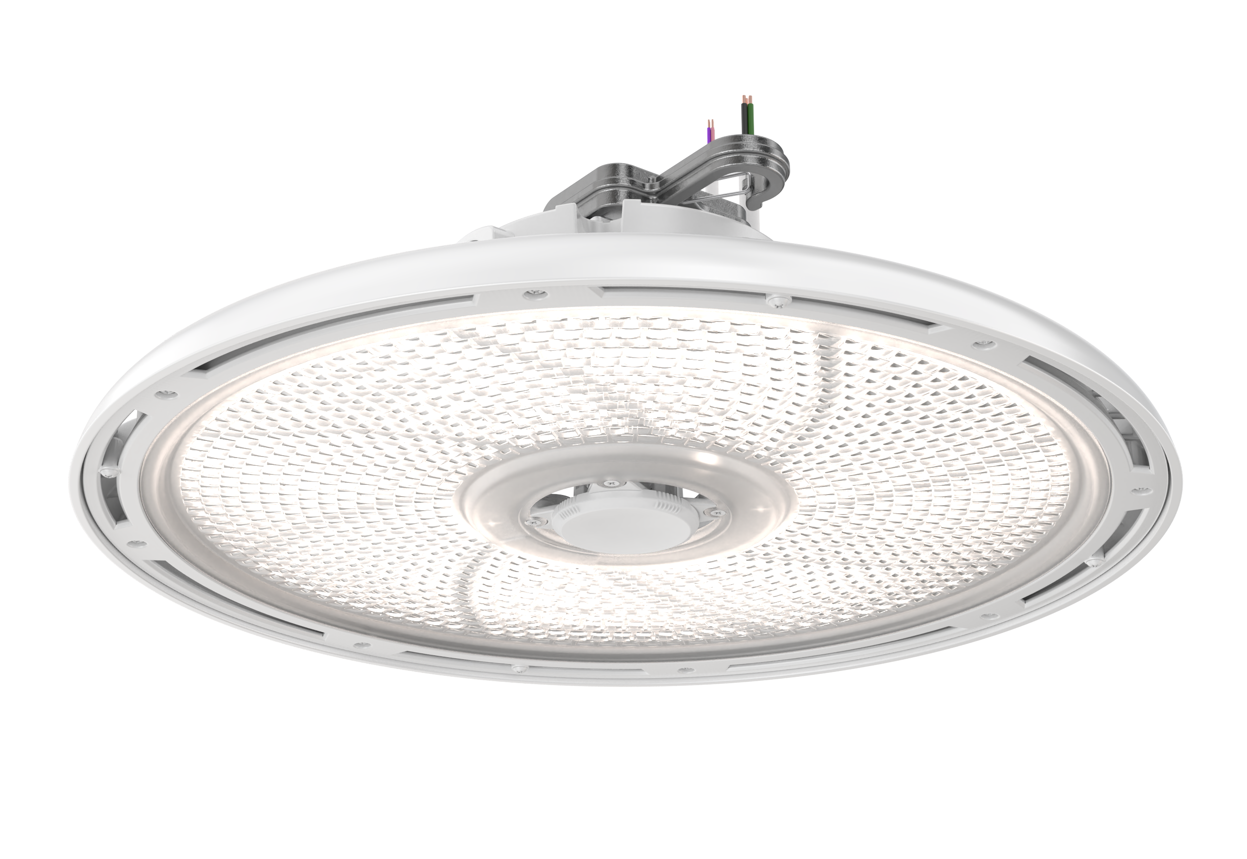 Lithonia REBL ALO16 XVOLT SWW3 80CRI DWH M2 LED Round High Bay, Switchable Lumens- 24000LM, 27000LM and 30000LM, 277V-480V, Switchable CCT- 3500K, 4000K and 5000K, 80 color rendering index, White