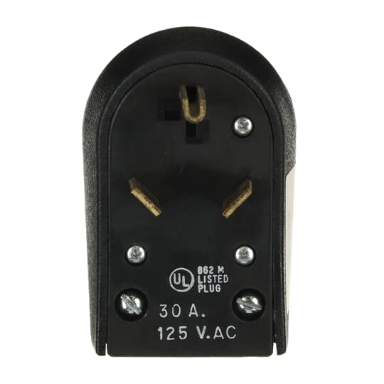 Product image for Midwest C32U 125V 30A Angled Straight Blade Power Plug, 2P3W Grounding