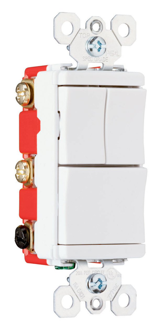 P&S PS8111-20W Decora Combo 3 Switches, White | Gordon Electric