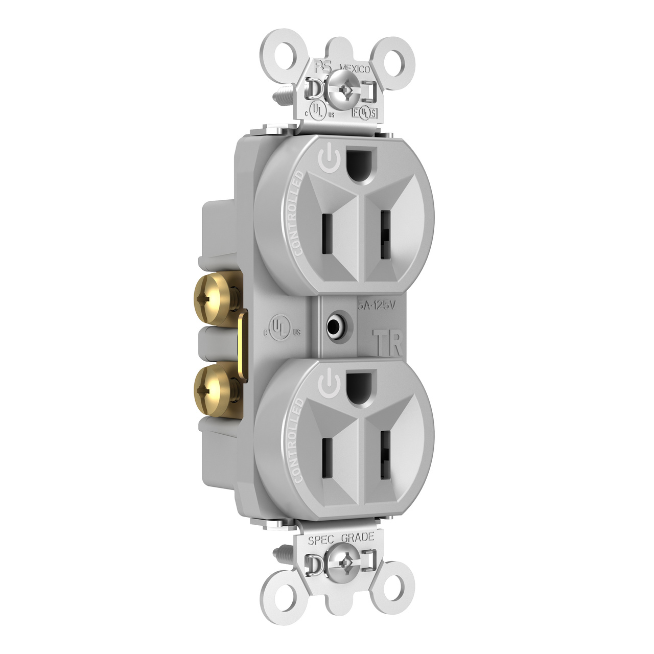 AC② P&S TR5262CDGRY 15A 125V Dual Control Tamper-Resistant Receptacle
