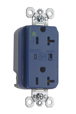 P&S 8300-BLSP Hospital Grade Tvss Receptacle 20A 125V Blue