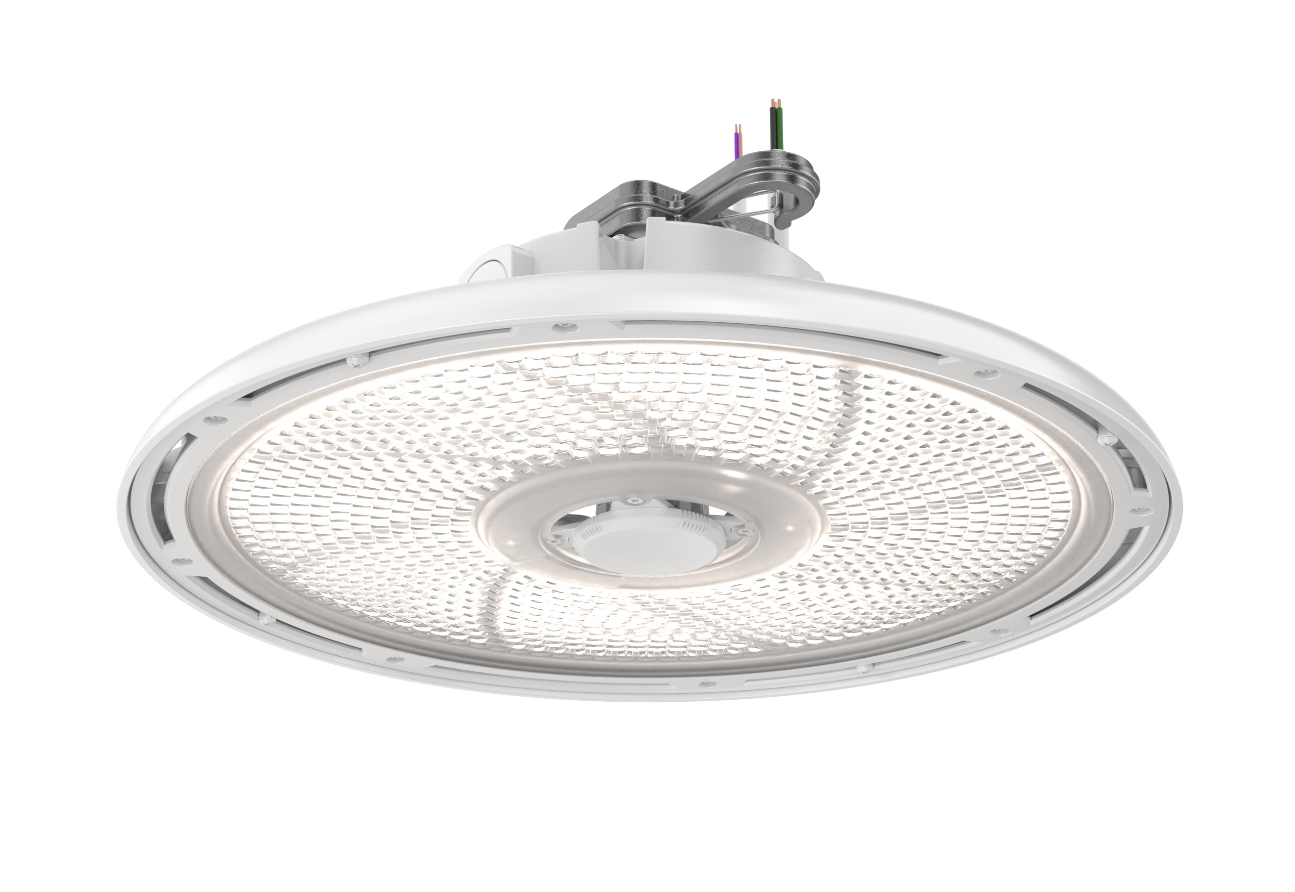 Lithonia REBL ALO16 XVOLT SWW3 80CRI DWH M2 LED Round High Bay, Switchable Lumens- 24000LM, 27000LM and 30000LM, 277V-480V, Switchable CCT- 3500K, 4000K and 5000K, 80 color rendering index, White