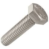 Product image for Cully 74234USJ 1/4-20 x 2" Hex Head Tap Bolt, Fully Threaded, 18-8 Stainless Steel, Domestic, Jar